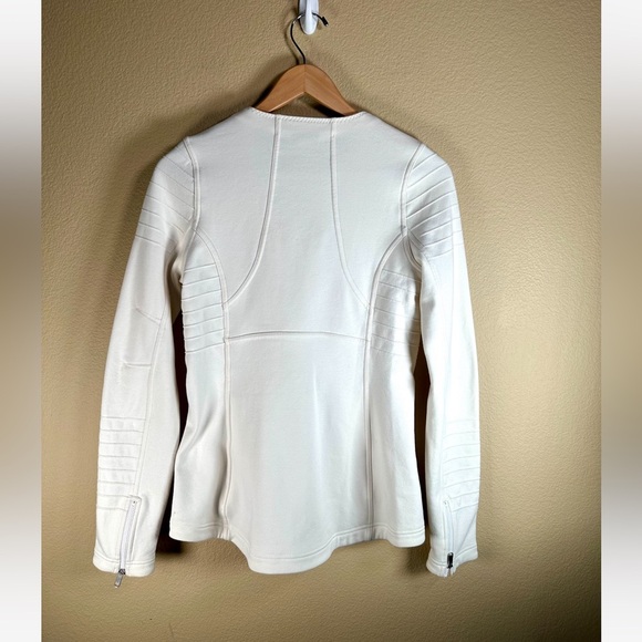 ATHLETA Magnolia White MOTO Jacket Full Zip Size S/T - Picture 4 of 10